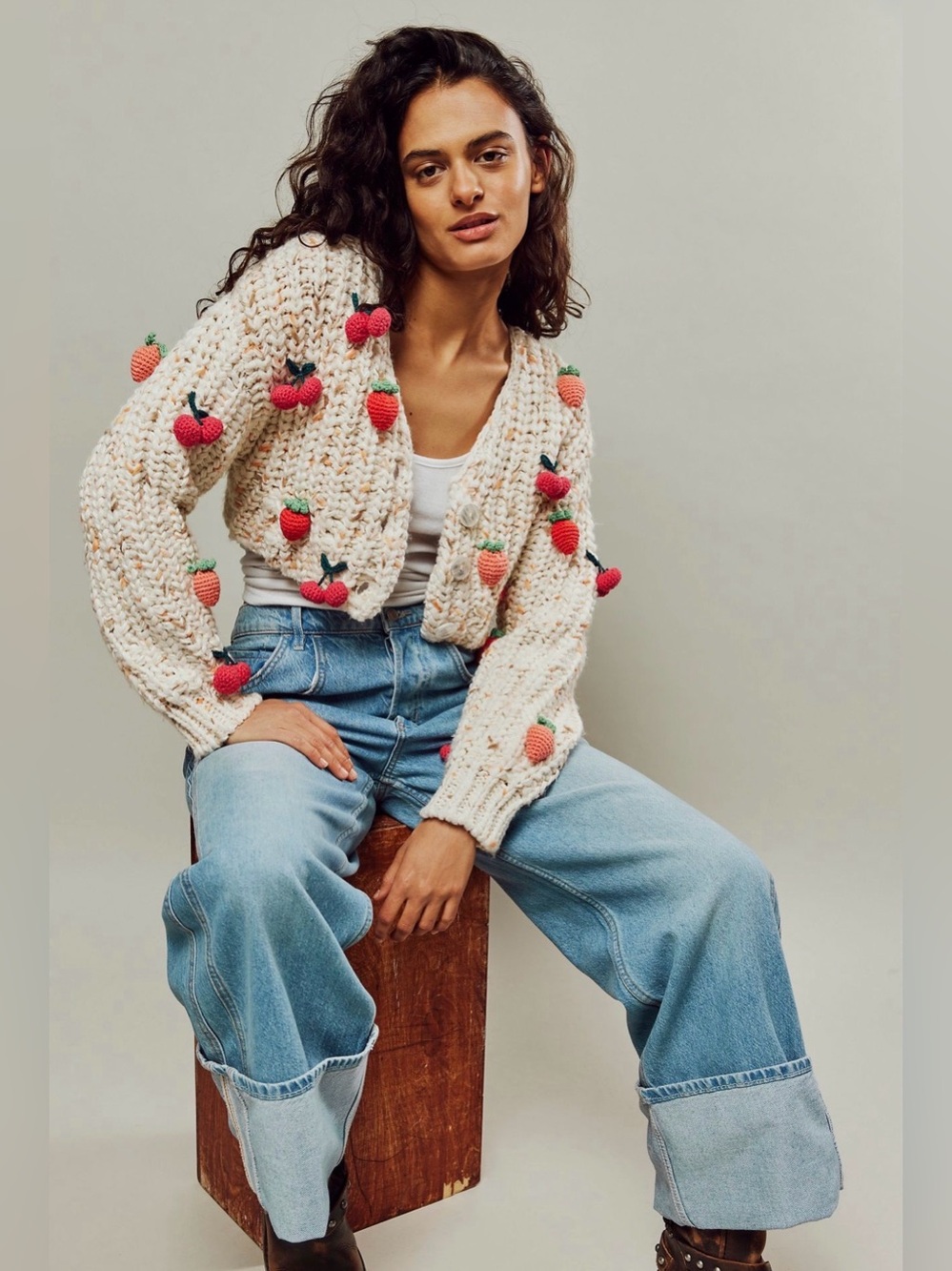 Free People Strawberry Fields Cardi